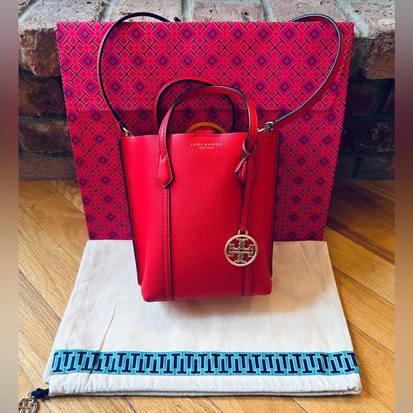 **SOLD** Tory Burch Red Perry Mini Tote Crossbody - Picture 3 of 14